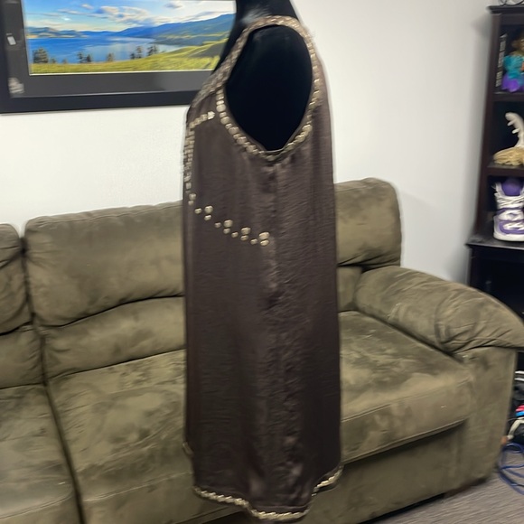 Alfani Chocolate Brown embellished sheath Dress (M) - Picture 2 of 11